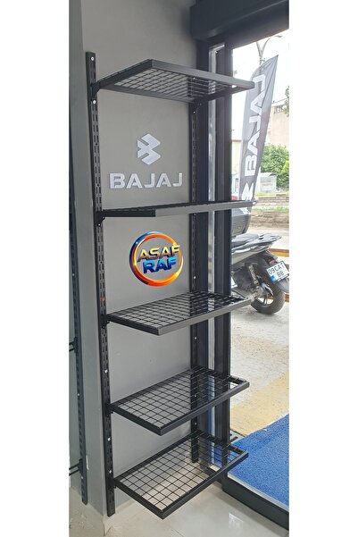 ASAFF DUVARA MONTE GEÇMELİ RAF TEL RAF 5 RAFLI 30x60x200 cm