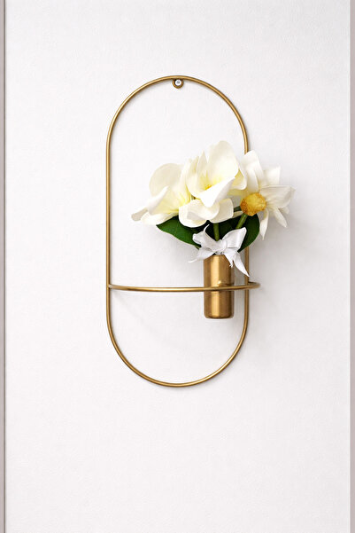 VENON 1 Adet Elips Çiçeklik Modern Dekoratif Metal Duvar Çiçeklik 20 x 40 Sal...