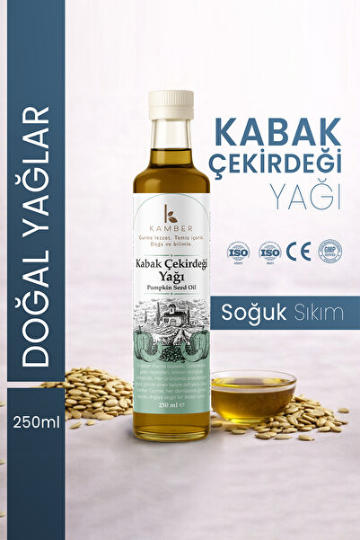 KAMBER SİRKE Kabak Çekirdeği Yağı Soğuk Sıkım Doğal Bitkisel Yağ 250 ml