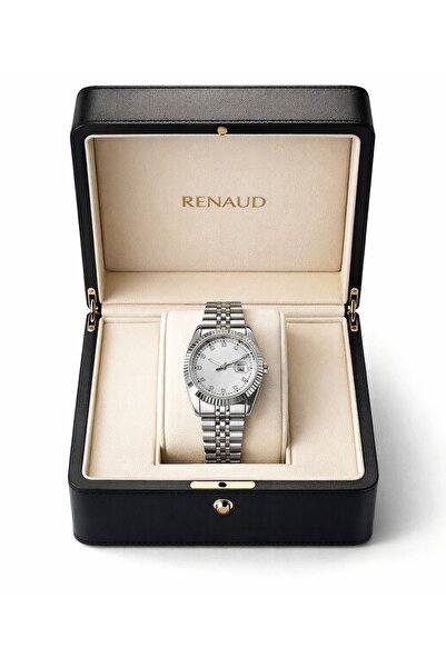 Spectrum Roman Numeral Case Detailed White Dial Silver Women's Wristwatch M.k