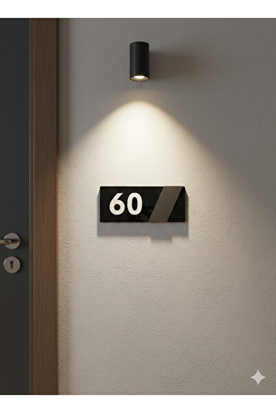 Amorf Design Dekoratif Ahşap Siyah - Antrasit Daire Numarası, Kapı Numarası, ...