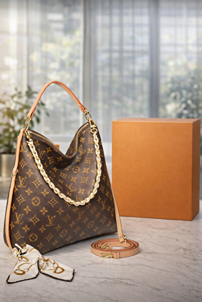 MoonliWear Geantă de umăr pentru femei cu detaliu de lanț