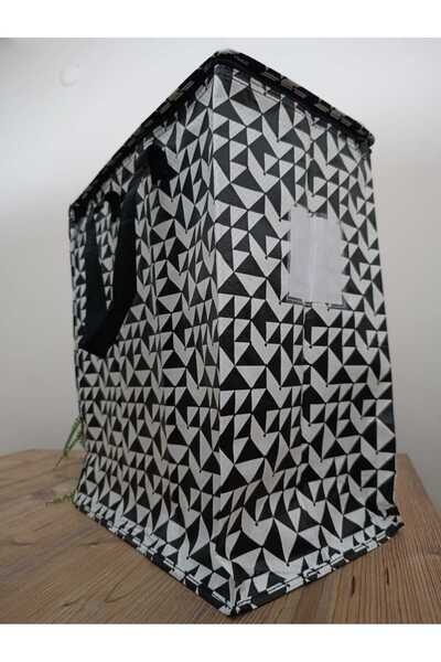 IKEA Giysi Malzeme Yemek Taşıma Çantası Desenli Siyah 47 Lt