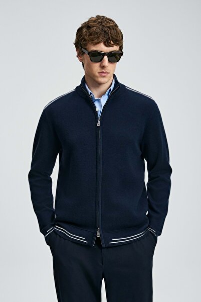 Lufian 112100072 Troy Men's Cardigan Men's Jacket Dark Blue
