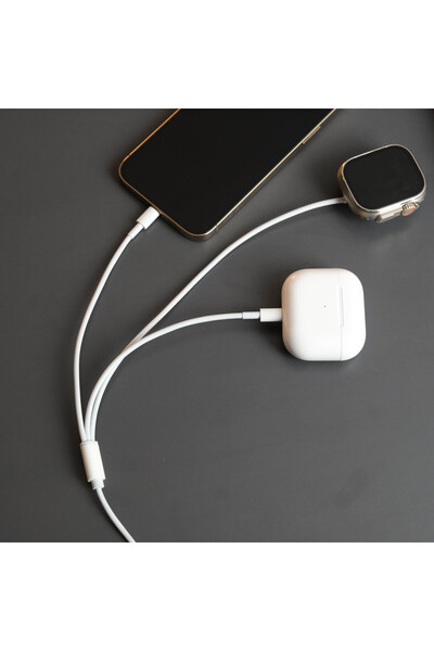 Mcstorey Üçlü Manyetik Şarj Kablosu Apple Watch Ve Iphone Ile Uyumlu