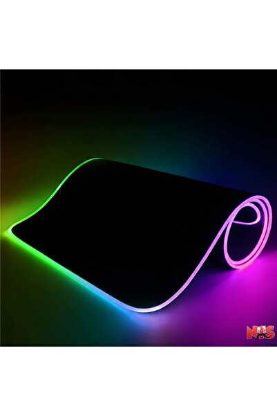 Genel Markalar Rgb Düz Siyah 80*30 Cm Mousepad 13 Modlu Işık Açma Kapama