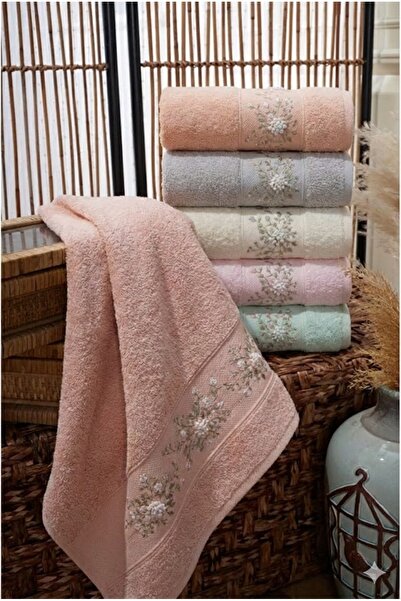 Fiesta Home Fiesta Analı Kızlı Çeyizlik Havlu Seti Nakışlı Asorti Bambu 50X90...