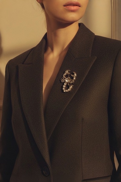 model aksesuar Yengeç Burcu Silver Broş