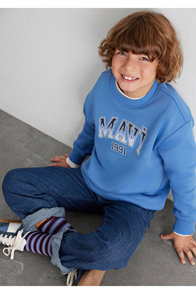 Mavi Logo guler rotund Swea tricou 6S10163-70724