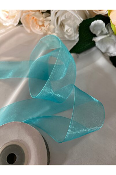 partici dükkanı Organza Ribbon - 3cm Wide - 25 Meters - Turquoise