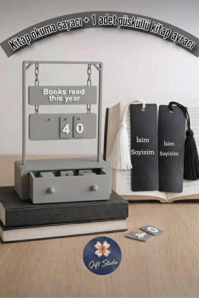 Gift Studio Kitap Okuma Sayacı - Kitaplık Aksesuar - Kitap Okuma Motivasyon