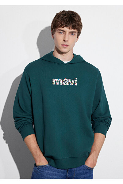 Mavi Grünes Sweatshirt mit Neujahrsmotiv 0S10554-71932
