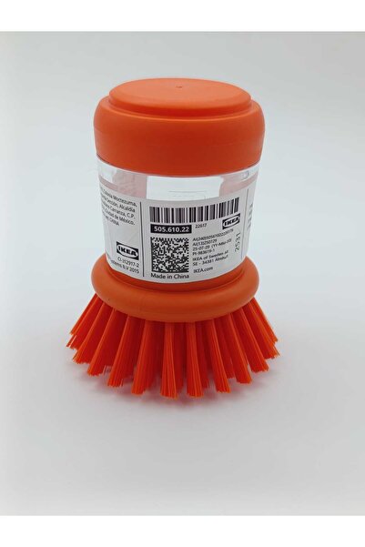 IKEA فرشاة أطباق برتقالية مع خزان منظف