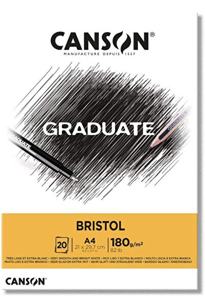 Canson Graduate Bristol A4 180gr 20yp Blok / 400110383