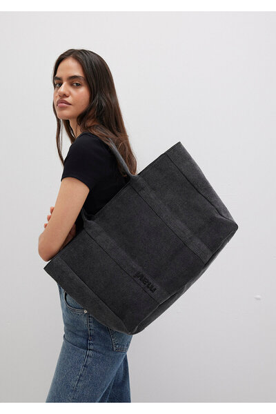 Mavi Anthrazitfarbene Denim-Umhängetasche 1913493-26868