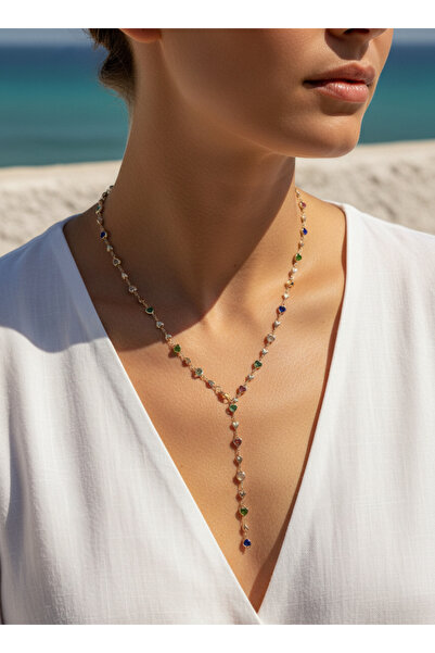 deepmoon Renkli Kalpli Y Model Yeni Sezon Kolye