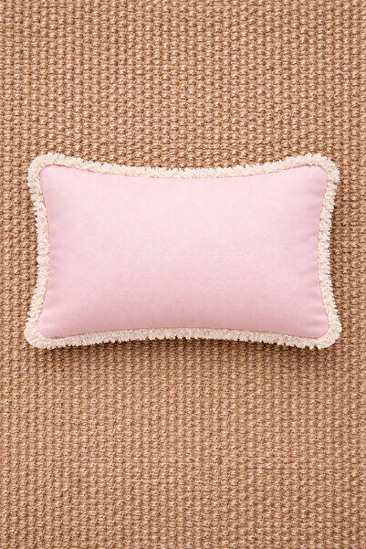 Alacastore Husă de pernă cu ciucuri roz boem