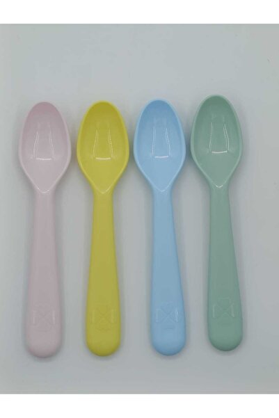IKEA مجموعة ملاعق للأطفال مكونة من 4 قطع بألوان الباستيل من كالاس