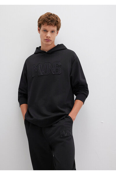 Mavi MVJNS Baskılı Kapüşonlu Siyah Sweatshirt 0S10346-900
