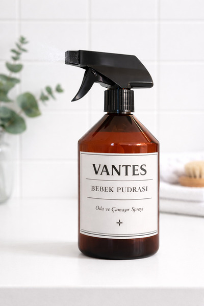 VANTES Bebek Pudrası Oda Kokusu ve Çamaşır Spreyi 500ML | Kalıcı Ferah Koku |...