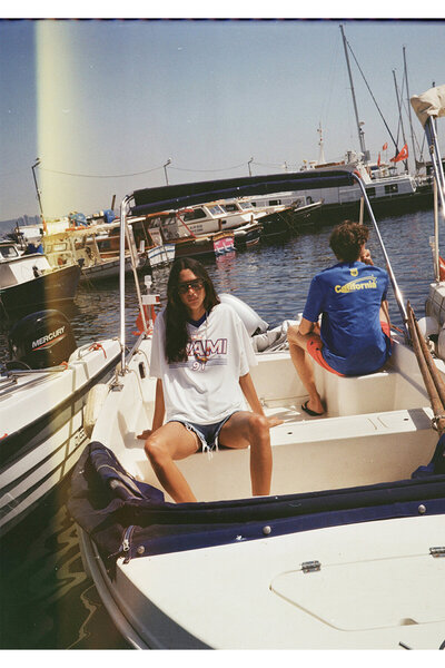 Mavi Tricou Oversize Miami 91 cu imprimeu Ecru 1613064-70057