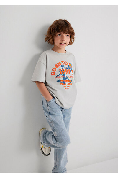 Mavi Printed Gray T-Shirt Oversize / Wide Cut 6610355-90782