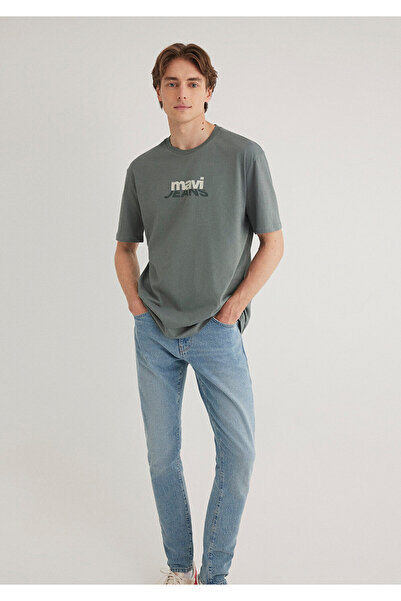 Mavi Tricou verde cu sigla imprimat, cu croiala lejera/cu potrivire lejera 06...