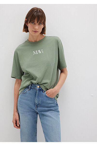 Mavi Green Logo Printed Regular Fit T-shirt - 1611594 -81976