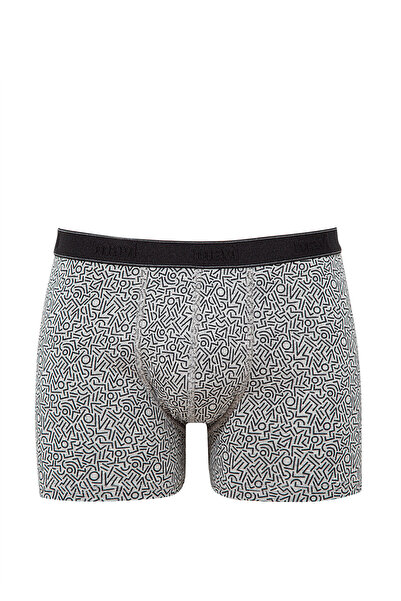 Mavi Baskılı Gri Boxer 0910717-85524