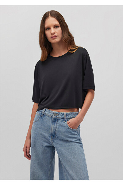 Mavi Lux Touch (TENCEL™) Siyah Modal Basic Crop Tişört Crop / Kısa Kesim 1612...