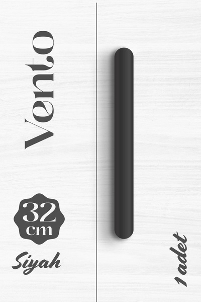 Badem10 Vento Matte Black Flat Drawer Handle 320 mm Long Metal Cabinet Wardro...