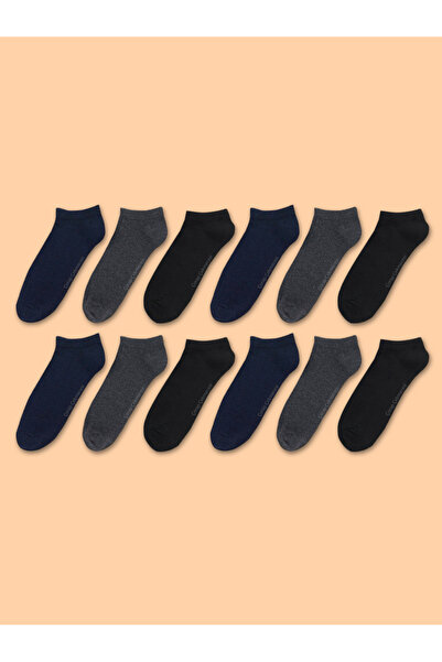 Çorap Çekmecesi 12 Pairs of Short Socks Mi̇x-Basi̇c Model