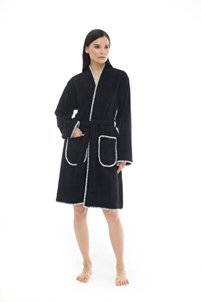 Seritaine Halat de baie Athena Kimono pentru femei - alb bumbac 100%