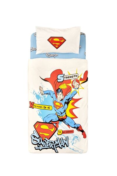Superman de Karaca Home Blue Power Set piqué pentru o singură persoană