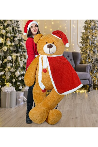 Bora Toys دمية دب سانتا كلوز كيب مقاس 160 سم للعام الجديد، هدية عيد الميلاد