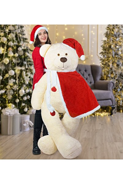 Bora Toys دمية دب سانتا كلوز كيب مقاس 160 سم للعام الجديد، هدية عيد الميلاد