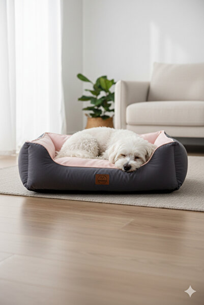 Jungo Pets Lucy Gri & Pembe Yüksek Kaliteli Köpek Yatağı