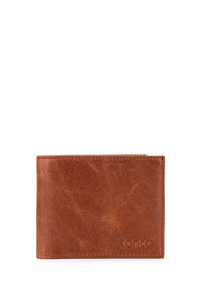 Tamer Tanca محفظة رجالية من الجلد الطبيعي بلون أسمر