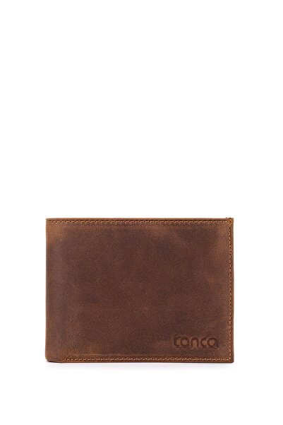 Tamer Tanca محفظة بنية من الجلد الطبيعي للرجال