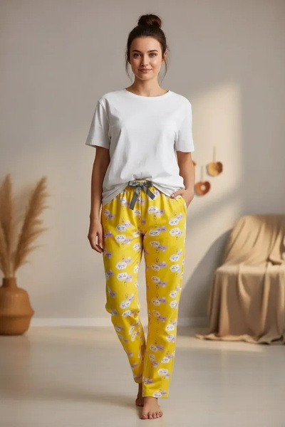 LİPARİS Women's Vıscon Single Bottom Pajamas 5512