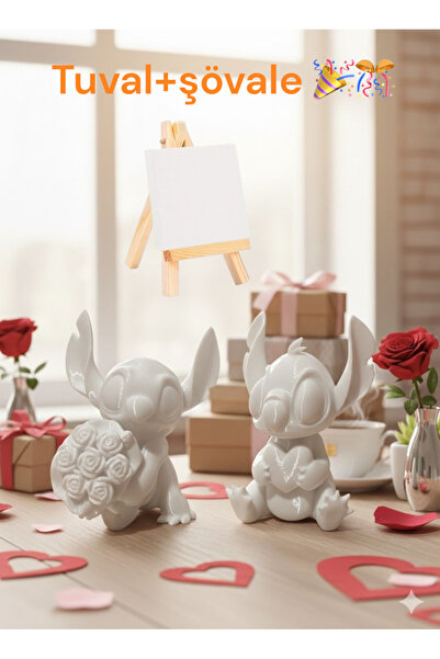 Ems Takı Aksesuar 3’LÜ SET BÜYÜK BOY BUKETLİ ANGEL ve KALPLİ STİCH SEVGİLİYE,...