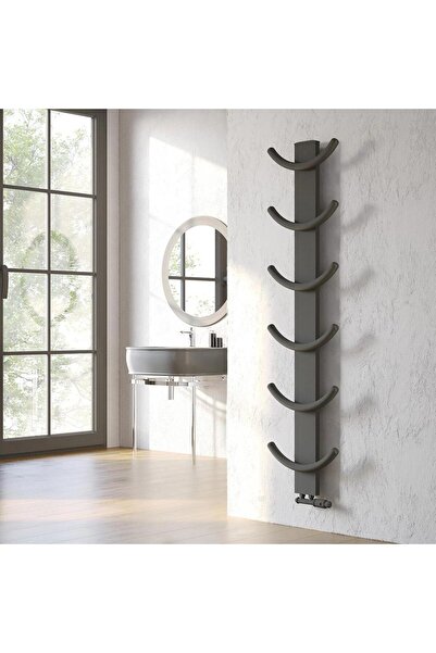 Lojimax Alüminyum Dekoratif Havlupan Oxy 1270 x 400 5 Dilim | Dokulu Antrasit...