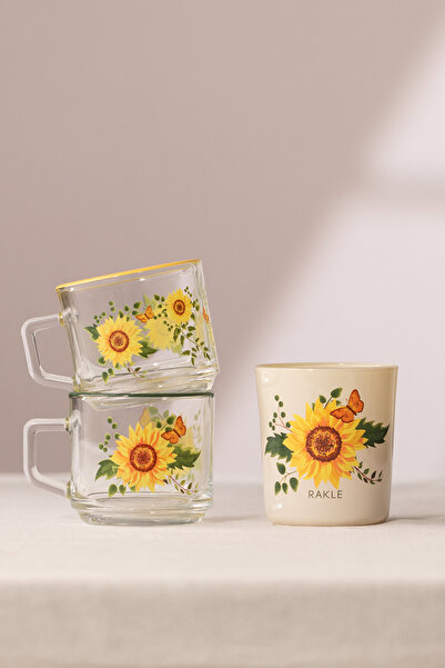 Rakle Sun Flower Stackable 3-Piece Gift Set 180 Cc