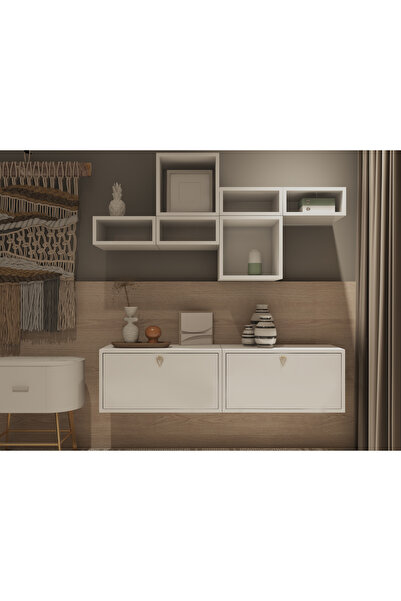 Nettrends Geniş Depolama Alanlı Duvara Monte Çok Fonksiyonlu Konsol NRG-KNS-1013