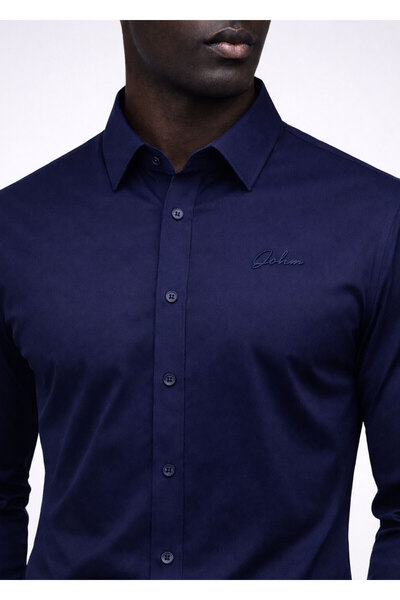 Boris Becker Lacivert Renk Uzun Kol Gömlek