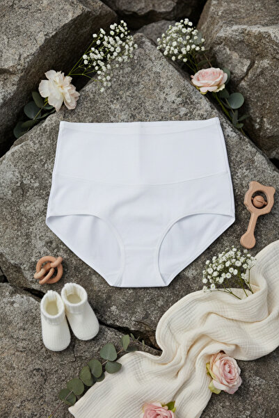 Hmd Women's Ecru Cotton High Waist Maternity Puerperal Panties & Comfortable ...