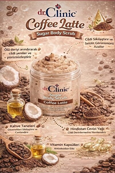 Dr. Clinic Dr.Clinic Sugar Body Scrup Coffee Latte 250 Ml