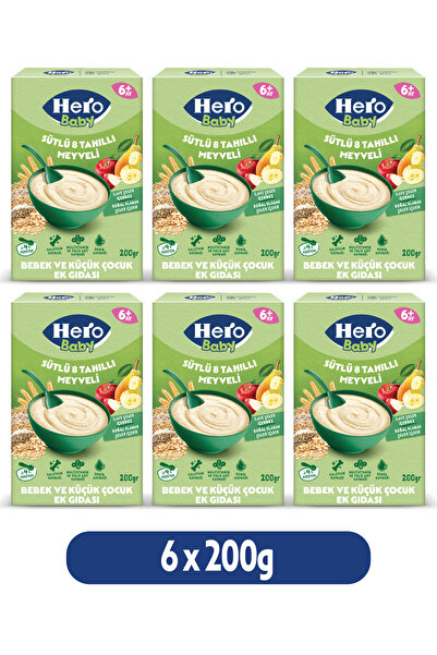 Hero Baby Sütlü 8 Tahıllı Meyveli 200g x6