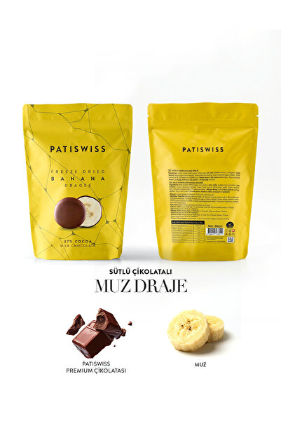 Patiswiss Sütlü Çikolatalı Muz Draje, 80G