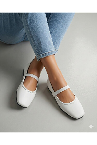 StWenn White Women's Ballet Flats Lightweight Comfortable Sole Orthopedic Sole